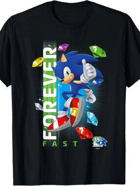 Sonic The Hedgehog 35th Anniversary Forever Fast Emeralds T-Shirt 250